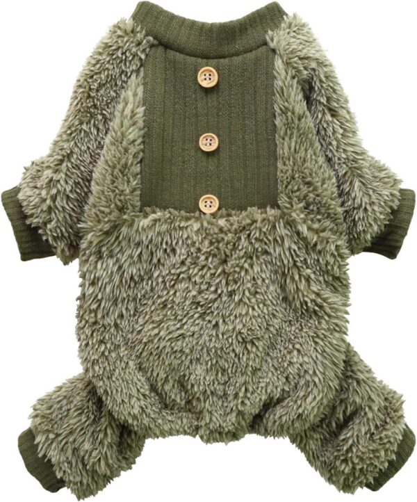 82571de92055af48 Fuzzy Dog Pajamas, Winter Dog Clothes for Small Dogs Girl, Pet Onesie with Feet, Cat Outfit, Heather Grey, XS