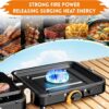 AFFLUENT 2 Burner Propane Camping Stove with Grill and Storage Bag- A Must - Have Camp Stove Propane! Foldable, Featuring Two Adjustable Burners Ideal Portable Camping Stove for Camping & BBQ(White)