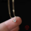 8268ebb42266564d Jkeli Sterling Sier Gold Plated Necklace Single Sparkling Zircon Clavicle Chain for Women Wedding Jewelry collares