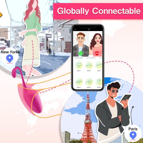 826baeeb0c653f7e APP Remote Control G-spot Panty Vibrator, Pink Fun Long Distance Bluetooth Wearable, Rechargerable Adult Sex Toys More Than 10 Vibrations for Women and Couple, Female Toy
