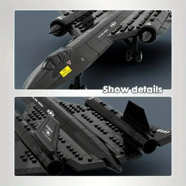 Military Technical USA SR71 Blackbird Stealth Supersonic Reconnaissance Aircraft Building Blocks Fighter Model Brick Kid Boy Toy