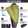 ATEPA Daunenschlafsack Camping, 650FP Mumienschlafsack leicht, 3-in-1 Schlafsack Outdoor Erwachsene, 3 Jahreszeiten warm, wasserabweisend, ideal für Erwachsene bei Reisen, Abenteuern und Camping