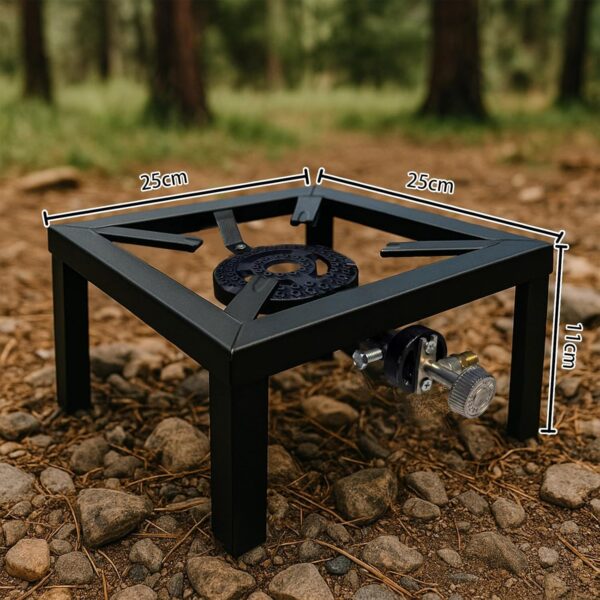 Gaskocher Hockerkocher, 6KW Tragbarer Campingkocher, inklusive 50 mBar Gasdruckregler und 150 cm Schlauch für den Einsatz im Freien und Camping