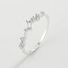 2024 NEW Trend Diamond Couple Rings For Women Real S Sier Rectangle Crystal Zircon Engagement Valentine Gift Jewelry