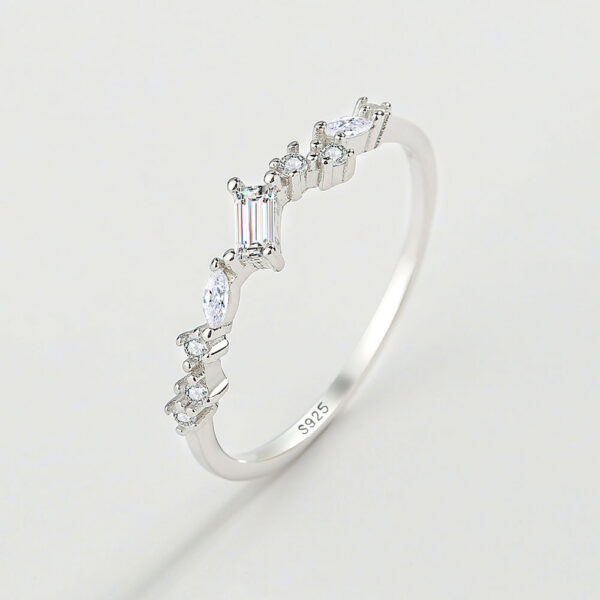 2024 NEW Trend Diamond Couple Rings For Women Real S Sier Rectangle Crystal Zircon Engagement Valentine Gift Jewelry