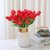 82a600c634b3ac4d Dark Pink Tulips Artificial Flowers 20Pcs Real Touch Faux Fake Tulips Flowers for Home Office Wedding Decor Artificial Tulips Flower Arrangement Bouquet Faux Flowers for Decoration