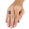 82a6d0c22049d9ef HOYON Inlaid Gemstone Zircon for women Sliver Color Wedding Jewelry Gem Two Tone Black Diamond Ring Free Shipping