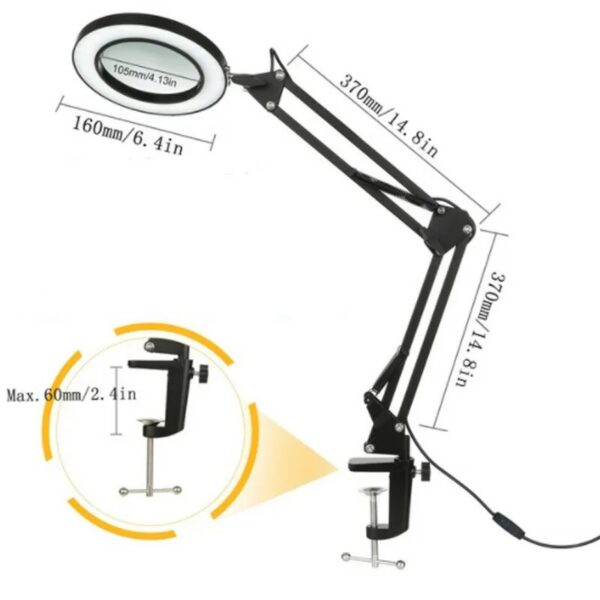 82ae2a56c80a5eab 72LED 8X/10X NEW Illuminated Magnifier USB 3 Colors LED Magnifying Glass for Soldering Iron Repair/Table Lamp/Skincare Beauty