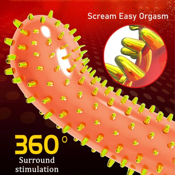 82bf105fe941e4a7 Spike Condoms Penis Extension Sleeves Sex Toys for Men Delay Ejaculation Reusable Condoms Enlargement Sperm Lock Cock Ring