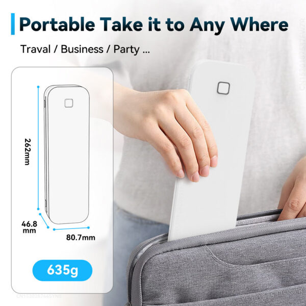 Portable Mini No Ink Printing A4 for Phone PC Tattoo Transfer Printer or 5PK Thermal Paper Rolls