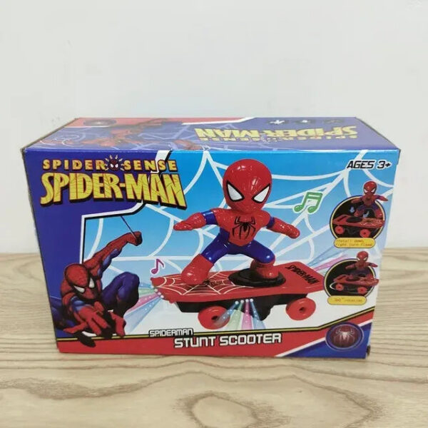 82dfc6f7ab2ad73a Spiderman Automatic Flip Rotation Skateboard Acousto-Optic Car Ultraman Electric Music Toy Stunt Scooters Christmas Toys