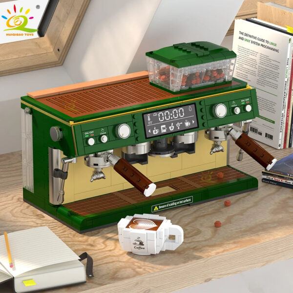 82e6667dad449ad4 HUIQIBAO 928PCS MOC Coffee Machine Model Micro Building Blocks Mini Diamond City Friend Bricks Set Children Toys Kids Girl Game