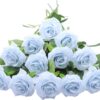 Artificial Rose Flower Dusty Rose Flower Silk Flowers 12 pcs with Long Stem Silk Roses Bouquet for Wedding Bridal Shower Party Home Decoration