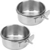 82ea68c6269daed4 2pcs VVNIAA Stainless Steel Bird Bowls with Clamp, Durable Water Bowl, Feeding Cups, Chinchilla Food Bowl, Bird Dishes for Cage, Bird Cage Feeders and Waterers