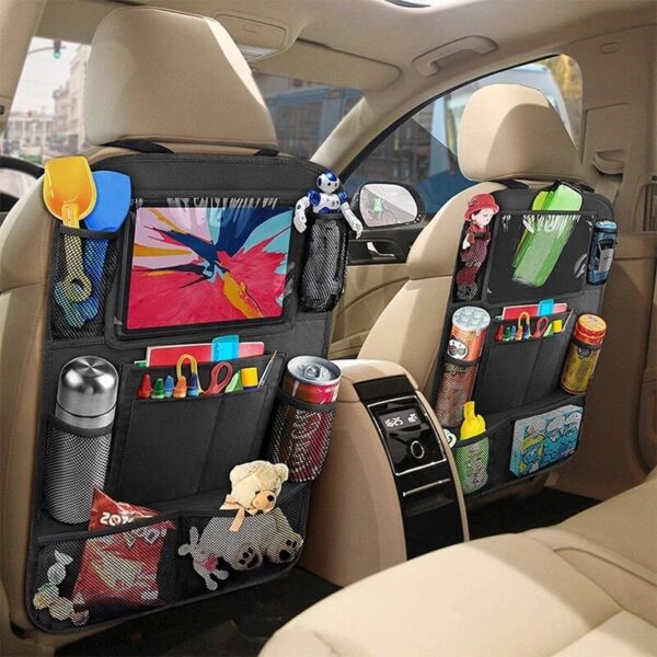 Seat Organizer Multifunctional Oxford Fabric Car Back Multi Pocket Storage Bag with Tablet Holder Protector for Kids