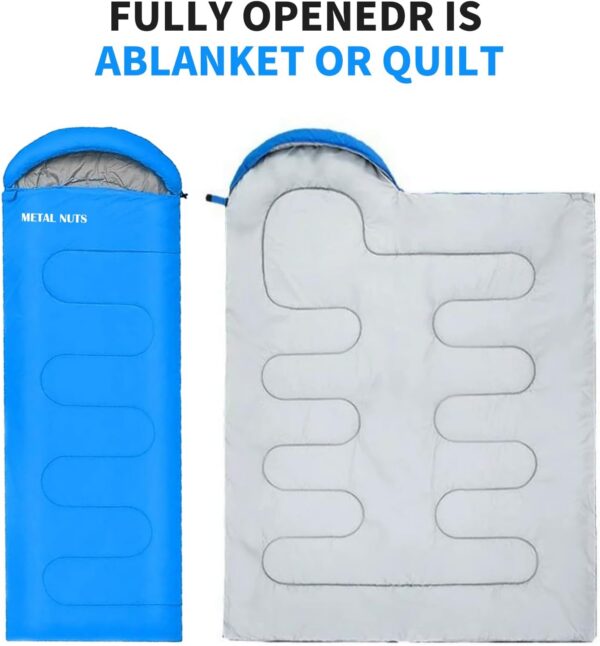 Sleeping Bag for Adults – Lightweight & Warm Waterproof 3-Season Sleeping Bag for Camping, Hiking, Outdoor & Indoor Use, Compact & Comfortable with Compression Bag