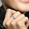 New arrival Double Heart Sparkling Ring Solid Sier Women girlfriend Gift Jewelry For Lover CZ diamond P brand finger nail Rings with Original box Set
