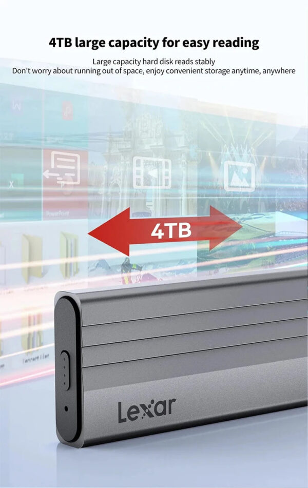 Original Lexar E300 M.2 SSD Enclosure USB 3.2 Gen 2 Type C 10Gbps Mobile Hard Disk Case For NVMe M.2 SSD M Key/B+M Key