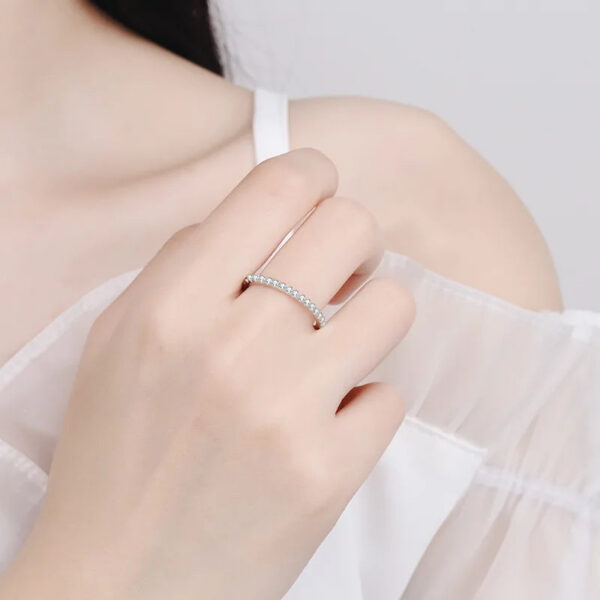 Smyoue Plated 0.57ct Full Enternity Moissanite Ring Forn Women S Sterling Sier Matching Diamond Band Wedding Jewelry