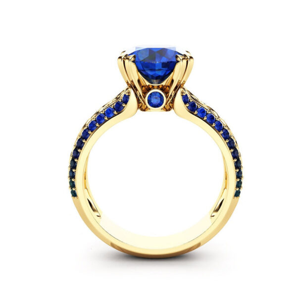 83658be762976693 HOYON 14K Gold Color Blue Sapphire For Women Wedding Jewelry Diamond Style Red Gemstone Ruby Rose Ring Free Shipping