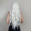 83827576aa4b35ea Long Water Wave with Bangs White Colorful Cosplay Silky Wig for Women Daily Party Natural Soft Synthetic Hair Heat Resistant