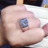 8392d8eab659745c HOYON 5 Carat Diamond Style Hearts Arrows PT950 Color Moissanite Open Size Ring for Men and Women Sier Jewelry