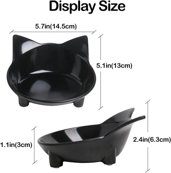 83942f772318a022 Cat Food Bowls, Non-Slip, Safe Food-Grade Melamine, Anti-Skid Base, Shallow Design, Dishwasher-Safe, 8 Ounces