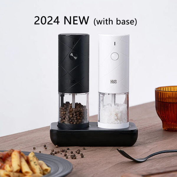 839ff5fe7045b5f7 2024 NEW Huohou Electric Grinder Pepper Seasonings Spices Grain Mill Salt Shaker LED Light 6 Modes Kitchen Cooking Tool 2pcs Set