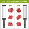 83a08b23de82a699 Meat Slicer Thickness Adjustable 2 or 4 mm Stainless Steel Manual Meat Cutter Cleaver Kitchen Knife Jerky Slicer Suit