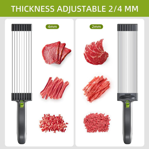 83a08b23de82a699 Meat Slicer Thickness Adjustable 2 or 4 mm Stainless Steel Manual Meat Cutter Cleaver Kitchen Knife Jerky Slicer Suit