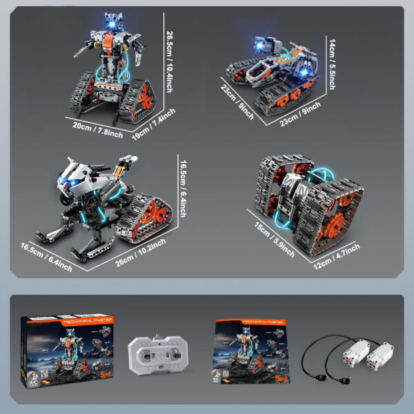 83a97693744097f1 724pcs 4 in 1 City Technical Programming RC Robot Building Kit Stem Racing Car 6-16 Year Old Kids Bricks Toys for Boys Gifts