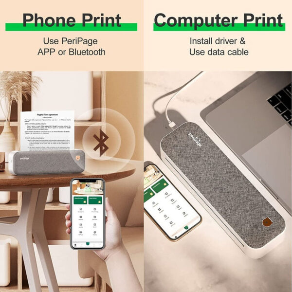 Peripage A40 Thermal Printer Wireless Tattoo Transfer Bluetooth USB Mobile hine Text PDF Document Printing Maker with Paper