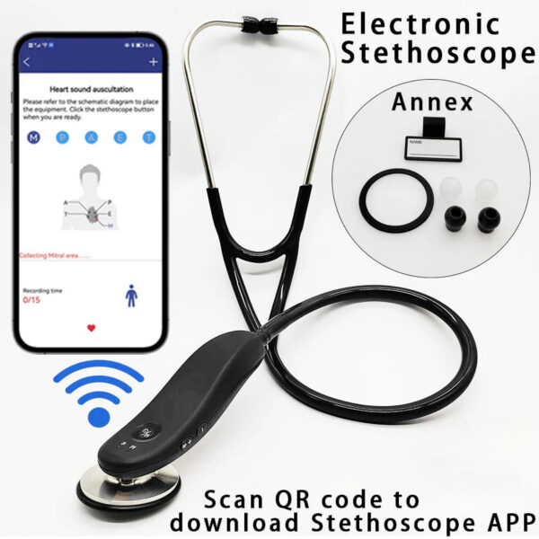 New Electronic Medical Bluetooth Digital Intelligent Stethoscope Doctor Nurse History Record Storage Multi-user estetoscópio