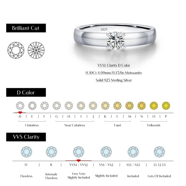 83c536496eaa4e66 MODIAN D Color Round Moissanite Rings 925 Sterling Silver Fashion Simple Ring For Women Wedding Statement Jewelry Gifts