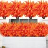 83eb28f274b903c4 AmyHomie 20 Bundles Artificial Flowers Outdoor UV Resistant Faux Flowers No Fade Fake Plastic Plants Garden Porch Window Box Decorating(Bright Yellow)