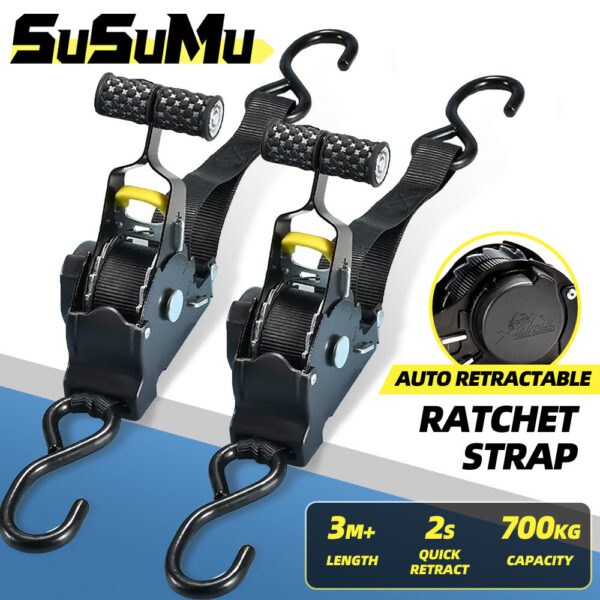 Auto Straps Cargo Tape Retractable Belts Load Lage Tensioner Belt Motorcycles Ratchet Strap For Car