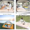 Car Air Mattress for Volkswagen Lavida Polo Viloran Lamando T-Cross 2006-2024, Thickened Car Bed Mattress, Travel Sleeping Pad, Back Seat Bed Cushion with Air Pump 2 Pillows,Dark Green