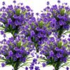 83fb849daa64c0d9 Grunyia Artificial Flowers Outdoor UV Resistant Fake Plants Indoor Outside Hanging Planter Home Garden Decor, 10 Bundles (Pink)
