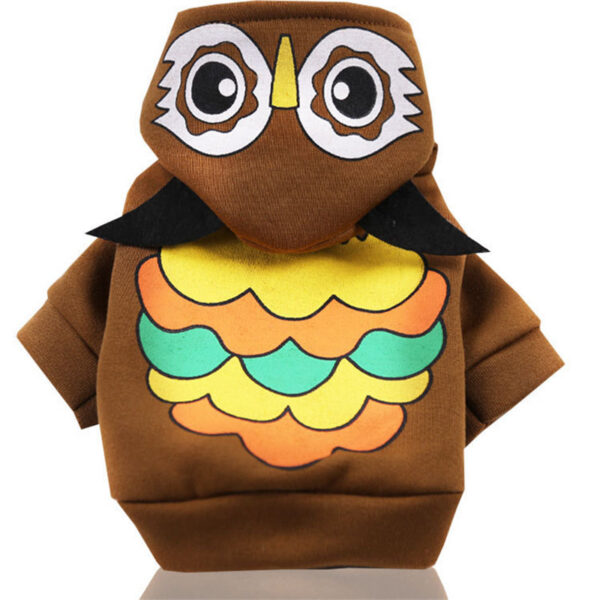 840cae7e693e662a Cartoon Winter Halloween Costume Small Warm Puppy Clothes Soft Dog Hoodie Coat Pet Cosplay Clothing