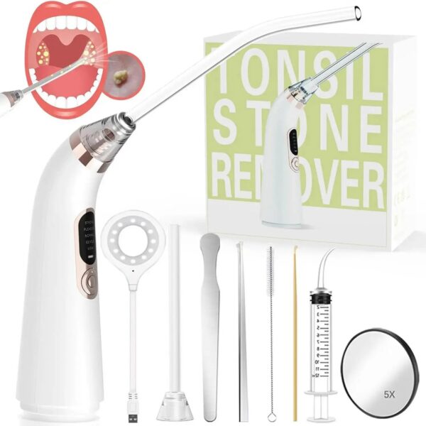 84176c59e0549844 Electronic Vacuum Tonsil Stone Remover Kit with 5 Suction Modes 10in1 Tonsil Stone Cleaner Mouth Cleaning Tool Oral Fresh Care
