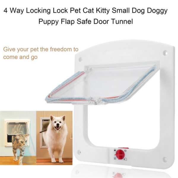 841e7b7da68e5707 Way Locking Cat Flap Door Interior Exterior Weatherproof Pet Doors Cats Doggie Suitable For Window & Wall 4 W