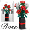 84265d3cb9ef0f44 Creative Red Rose Vase Plants Model Building Blocks Moc Romantic Classic Flowers Bouquet Potted Bricks Toys Valentine's Day Gift