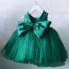 84334b00fa953606 Green Christmas Dress for Girls Toddler Kids 1st Birthday Party Gown Elegant Princess Beaded Backless Baby Girl Wedding Vestidos