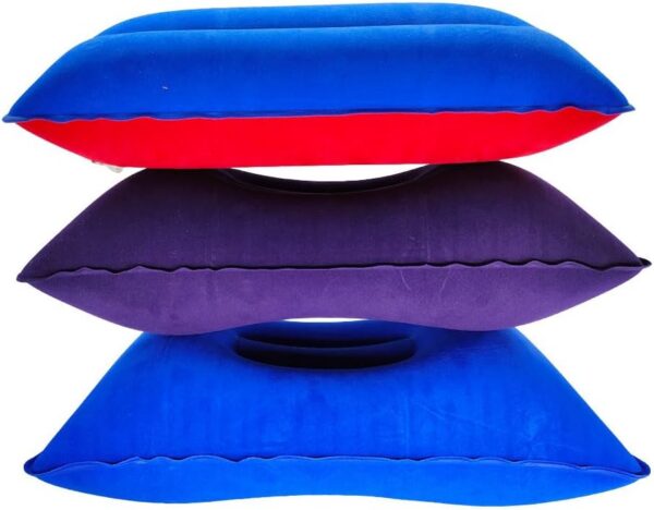 8434bc9217865bdb 3 Pack Camping Travel Pillow Small Squared Flocked Fabric Air Pillow, Compact, Comfortable and Ergonomic Inflatable Pillow, Used to Support Camping and Hiking
