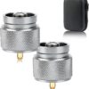 SAN LIKE 2pcs Camping Stove Adapter Butane Canister Adapter EN417 Lindal Valve Canister Shifter Propane Adapter Isobutane Fuel Canister with Exhaust Air Pressure Button