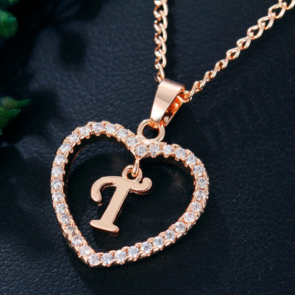 26 Letter Zircon Necklace Jewelry Love Pendant