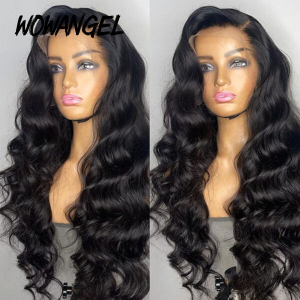 Wowangel 13x6 Full Wig Frontal Body Wave Human Hair 250% HD Lace Closure Wigs Melt Skins Glueless