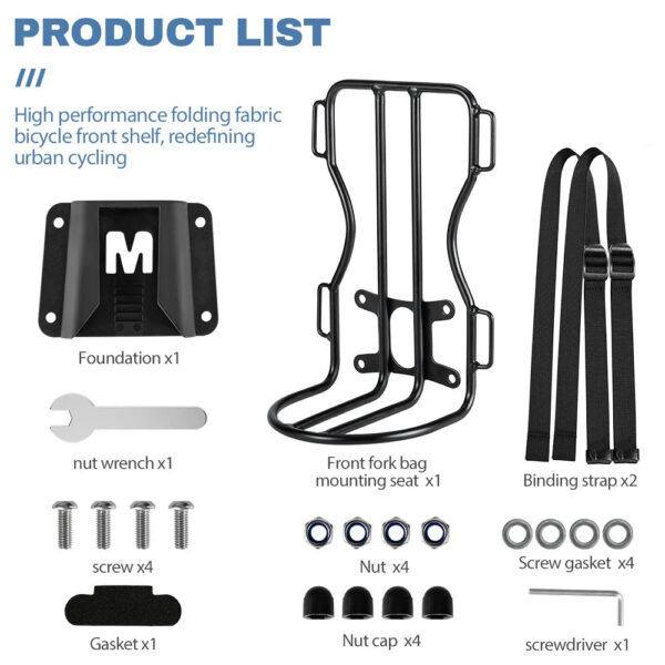 NEWBOLER Metal Front Rack for Brompton Bike Bag Front Lightweight Shelf Luggage Rack Bicycle Accessories