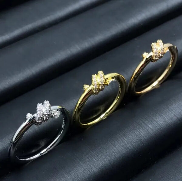 Womens Designer Rope Twisted Diamondless Set with Diamond Popular Fashion Classic Versatile Single Double Ring Multi Size