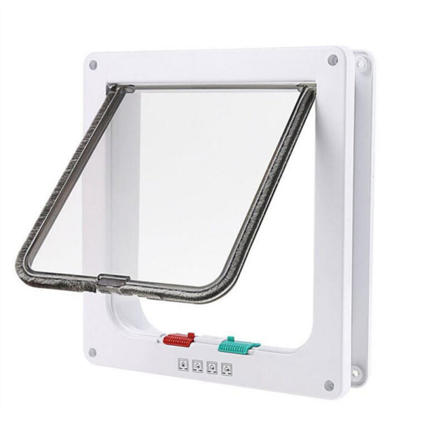 with 4 Way Lock Security Flap for Dog Kitten Small Pet Door Kit Cat Puppy Safety Gate S/M/L 5 Colors
